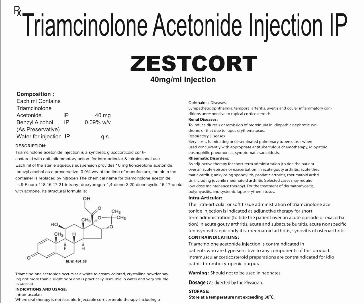 ZESTCORT40mg Injection